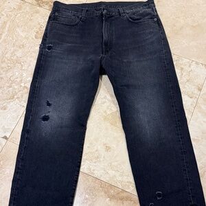 R13 Relaxed Distressed Boyfriend Jeans Made Italy Women's Sz 31 Jake Black- EUC